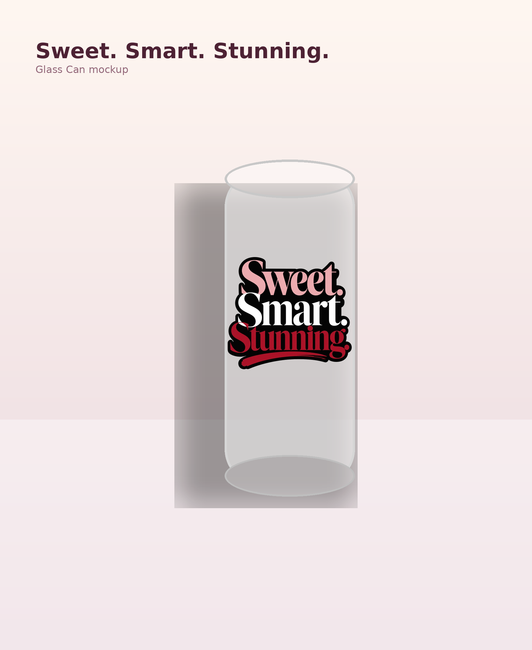 Sweet Smart Stunning Glass Can, Chic Iced Coffee Cup, Gift for Her mockup